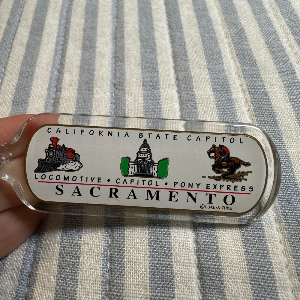 Sacramento California State Capitol Keychain Locomotive Pony Express Luke-A-Tuke